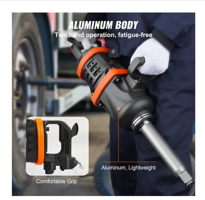 VEVOR 1 Inch Air Impact Wrench, up to 5175 Ft-lbs Beast Reverse Torque Output Pneumatic Impact Gun W/ 8 Inch Extended Anvil