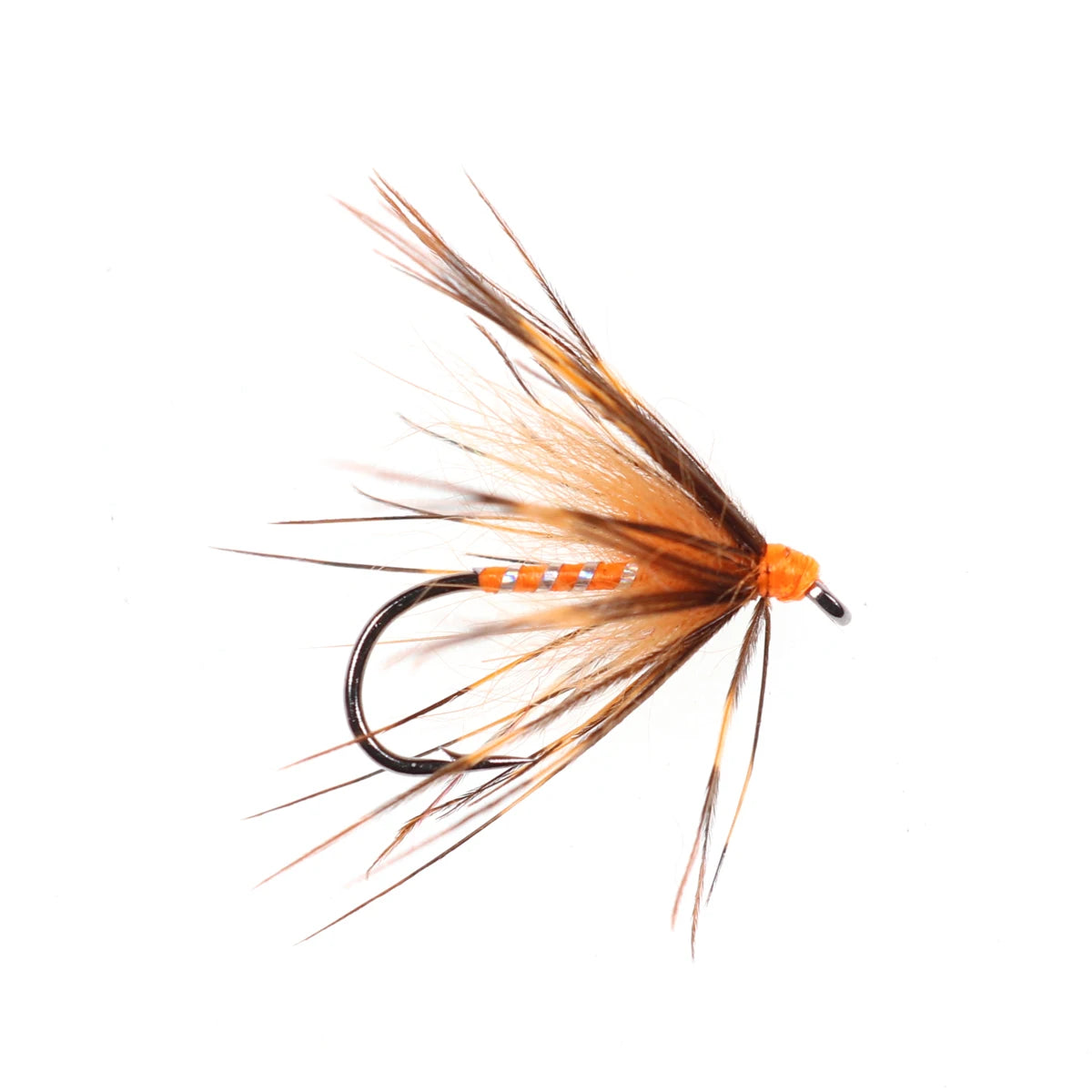 Vampfly 8PCS Size #12 Tenkara Nymph Wet Fly Trout Fishing Fly Soft Hackle Spider Trout Flies Bait Lures Black Orange Yellow