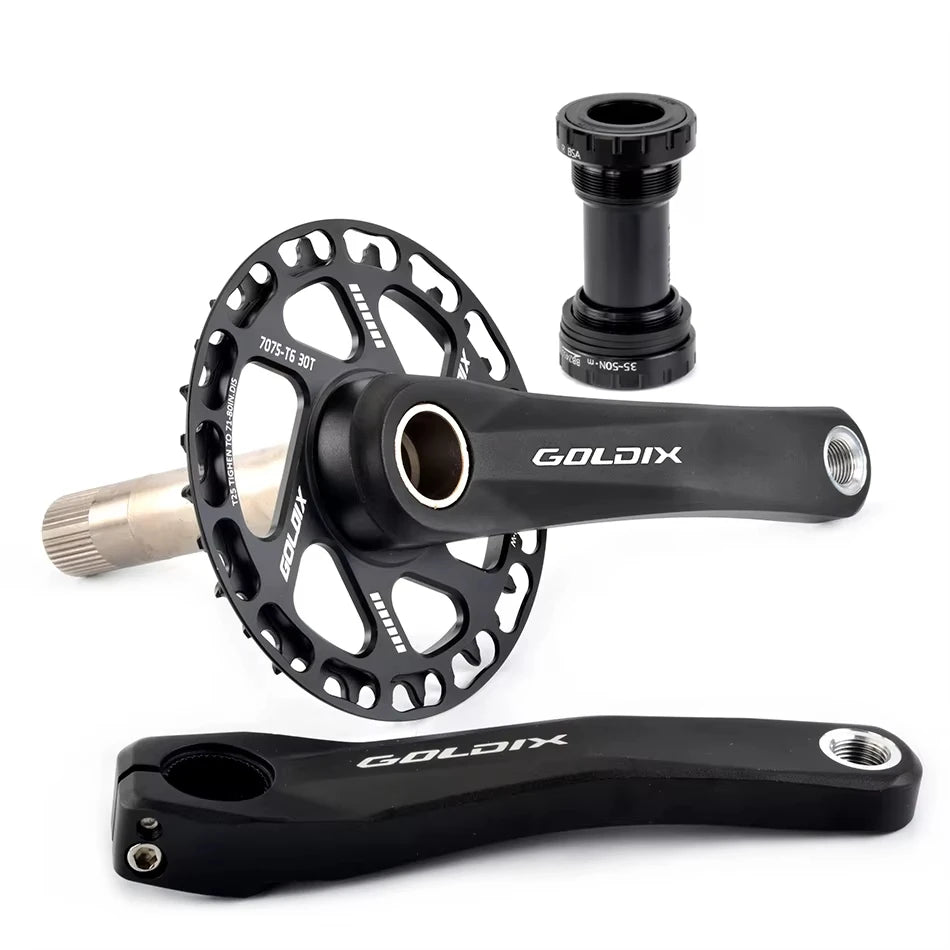 GOLDIX Children Bicycle Crankset 110mm/127mm/140mm/150mm/155mm/160mm Crank MTB Kid Crankset 28T-36T Chainring for  SRAM