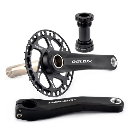 GOLDIX Children Bicycle Crankset 110mm/127mm/140mm/150mm/155mm/160mm Crank MTB Kid Crankset 28T-36T Chainring for  SRAM
