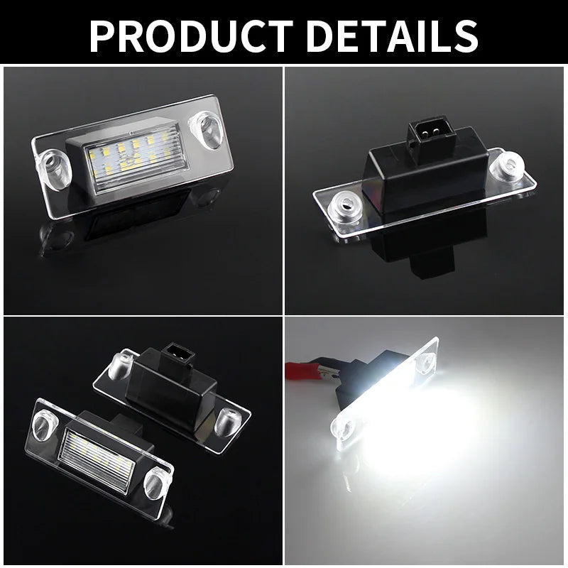 2x For Audi A3 8L S3 Sportback A4 S4 B5 Avant A5 S5 Car Rear LED License Number Plate Light 12V White 6000k SMD Auto Tail Lamp