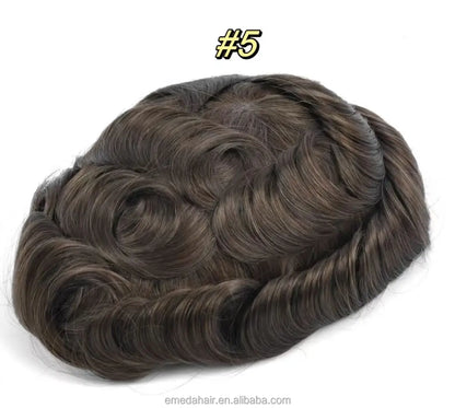 Wholesale Bleached Knot Swiss Full Lace Hair Replacement System Men's Toupee Indian Remy Human Hair Piece for Men Toupees