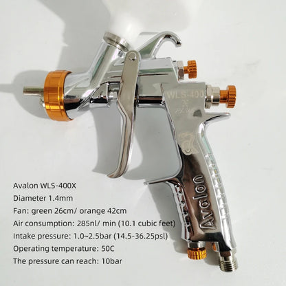 Taiwan Avalon WLS-400X HVLP Airbrush Double Cowl Varnish Color Spray Gun Car Paint 1.4 Caliber Industrial Spray Finishing