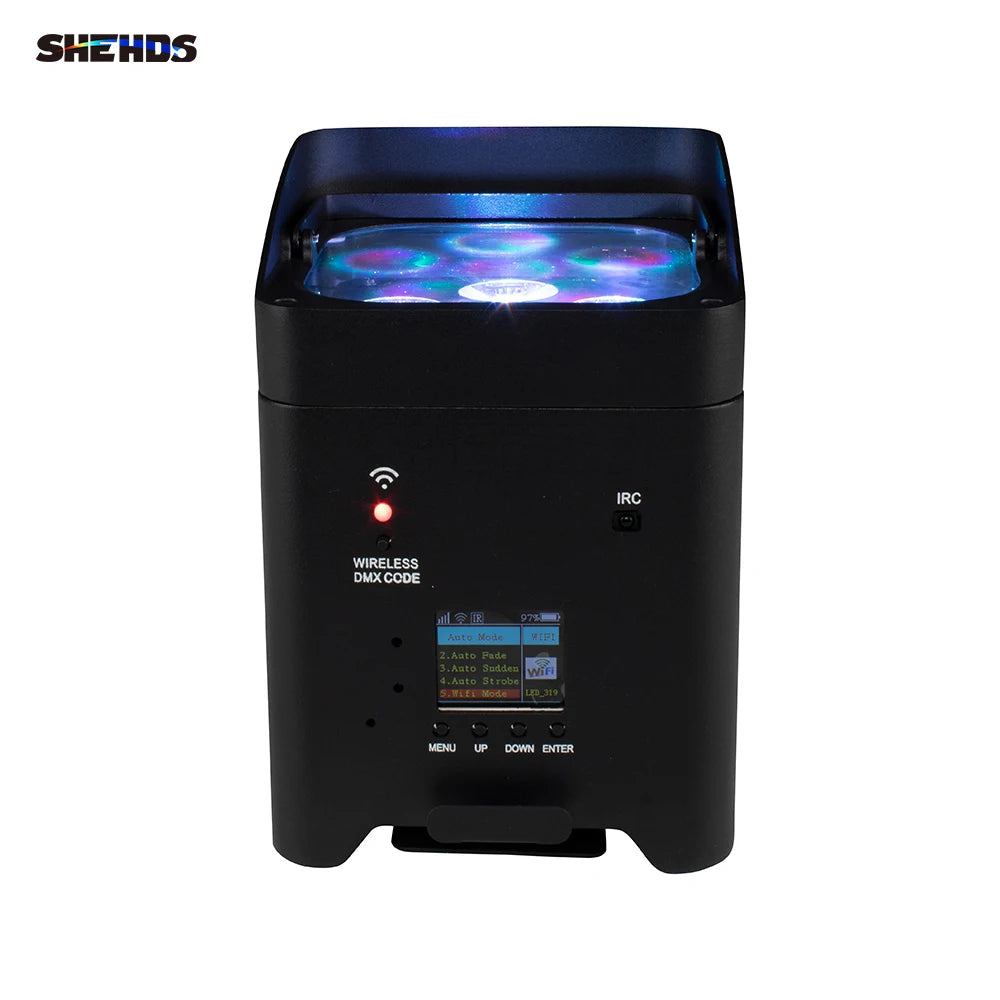 SHEHDS 6x18W RGBWAUV LED Outdoor Uplights Par Stage Light Wireless Remote Control Battery Uplight Powered for House Dj Wedding