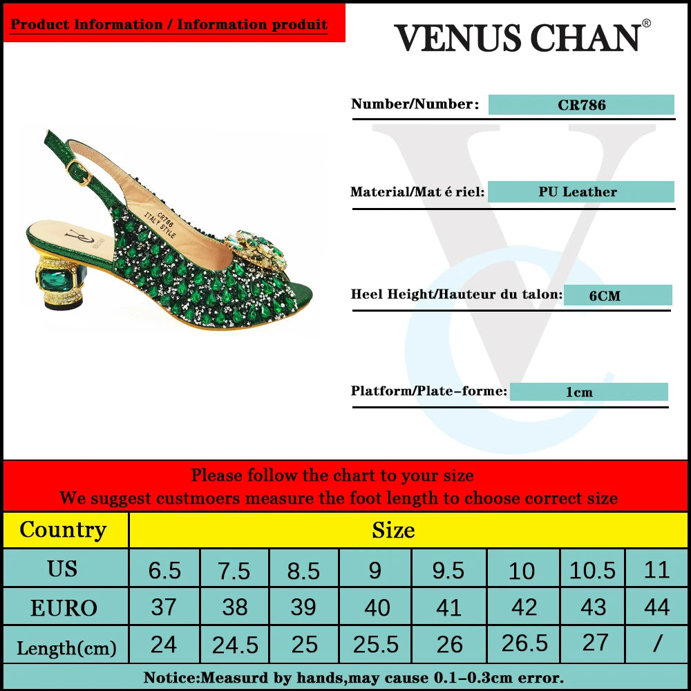 Ladies Italian Shoes and Bag Set Decorated with Rhinestone Matching Shoes and Bag Set In Heels Women Comfy Platform Sandal Shoes