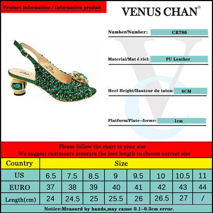 Ladies Italian Shoes and Bag Set Decorated with Rhinestone Matching Shoes and Bag Set In Heels Women Comfy Platform Sandal Shoes