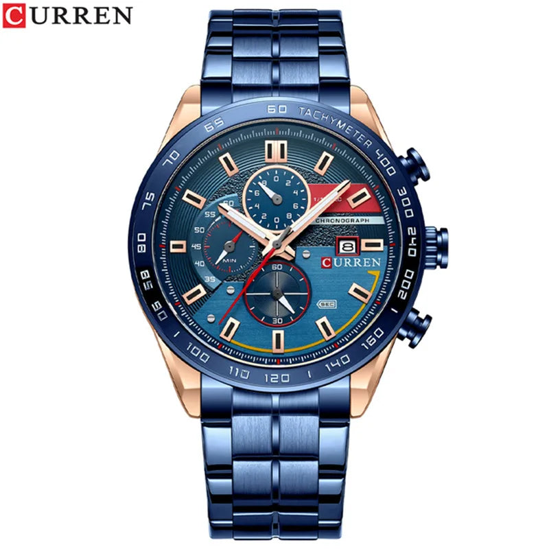Montre Homme Curren 8410 Original Brand Fashion Men Wrist Quartz Watches Luxury Chronograph Watch