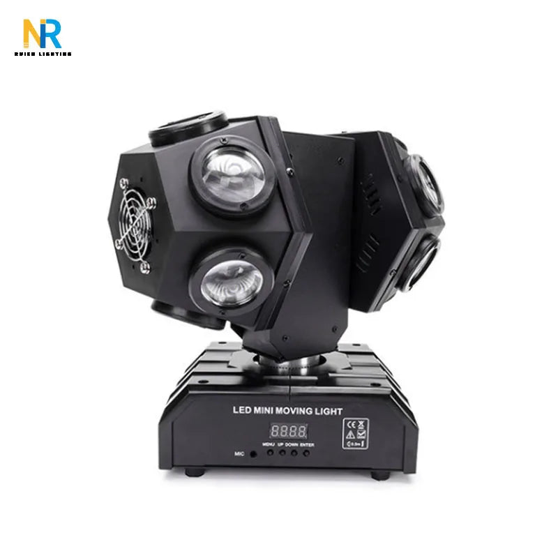 Factory Direct RGBW 4in1 Laser Moving Head Light Double Head Beam Stage Effect Light 12*10w LED Rotating Light