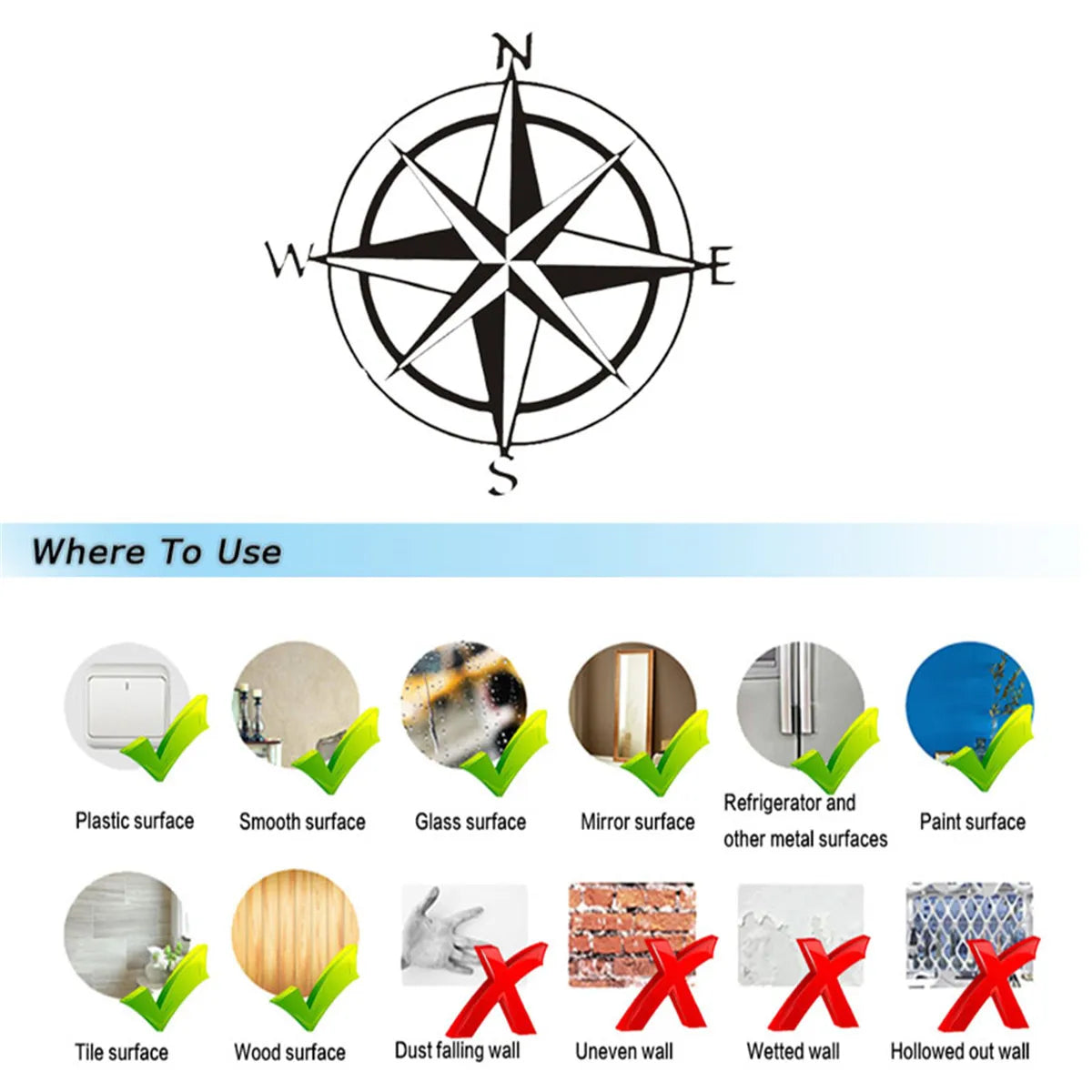 Compass Car Compass Stickers Laptop Vinyl Decal Notebook Car Truck Decor Vinyl Sticker Gift Die Cut Decals Latop Window Glass