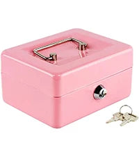 AJF Black Cold Rolled Steel Cash Safe Box Combination Lock Secure 7.87"x6.30"x3.54" Money Tray for Indoor/Outdoor Use Model