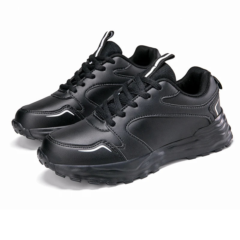 Autumn Men's Shoes 2024 New Trend Versatile Thick Sole Elevated Leather Sports and Casual Zapatos Running Shoes for Women