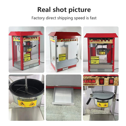 Stainless Steel 220V/110v Small Commercial Popcorn Machine Shopping Mall Automatic Popcorn Machine