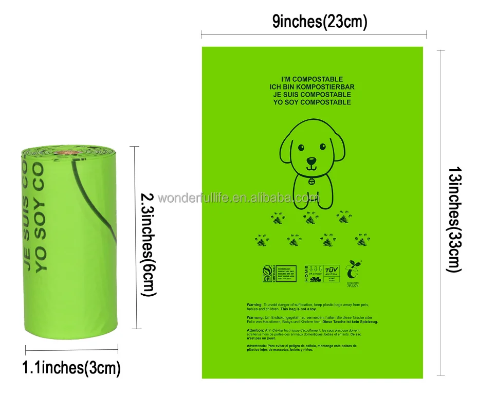 OEM  ODM Pet Poop Bag Eco Corn Starch Poop Bag Dog Poop Bags Biodegradable for Dogs