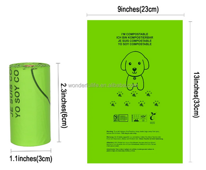OEM  ODM Pet Poop Bag Eco Corn Starch Poop Bag Dog Poop Bags Biodegradable for Dogs