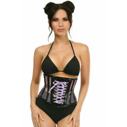 TD Top Drawer Patent Fishnet Underbust Corset for Women Premium Quality Womens Underwear