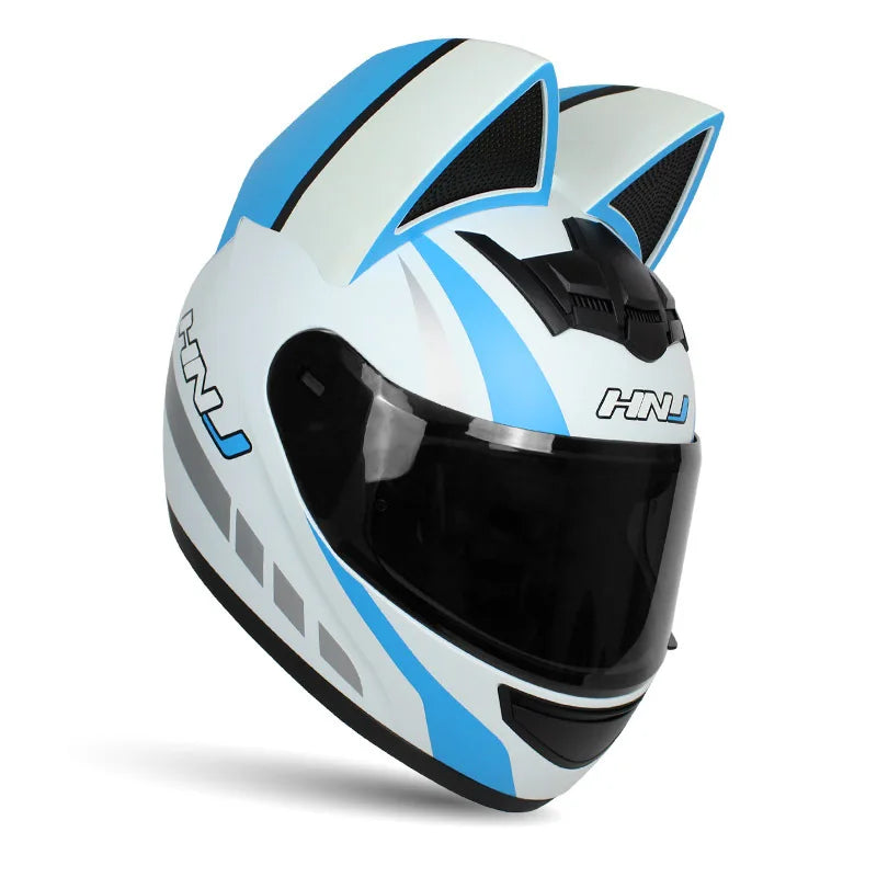 Fashionable Motorefit Motorcycle Car Ear Helmet Women Moto Full Face Motorbike Helmet Motocross Catwoman Helmet with Cat Ear