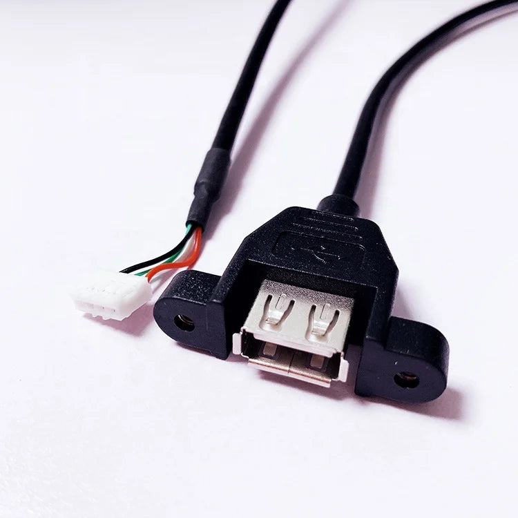 Panel Mount USB Female with Screw to JST 2.0MM Header Wire Harness Usb Cable