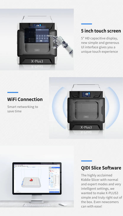 QIDI TECH X-PLUS 3 3D Printer High Speed Printing 600mm/s Large Print Size 280*280*270mm
