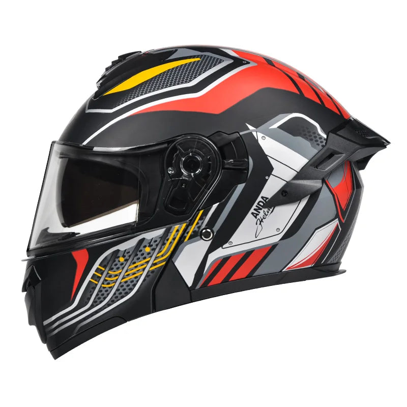 New Unisex Motorcycle Flip up Helmet ABS Safety Modular All Seasons 1 Year Warranty AD Dual Visor Unisex Cascos Para Moto Helmet