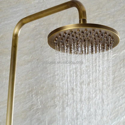 Factory Wholesale Luxury Brass Antique Shower Tap Set Hot Cold Bath Set Shower Wall Mounted CE Certified Bathroom Shower Kit