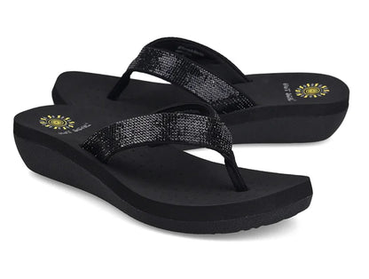 Best Selling Womens Slides Quality Rhinestone Slope Heel Flip-flops Non-slip Elastic Insoles Korean Fashion Summer Sandals