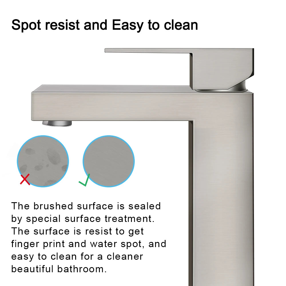 Single Hole CUPC Brushed Nickel Bathroom Healthy Brass Basin Faucet Stocks in USA