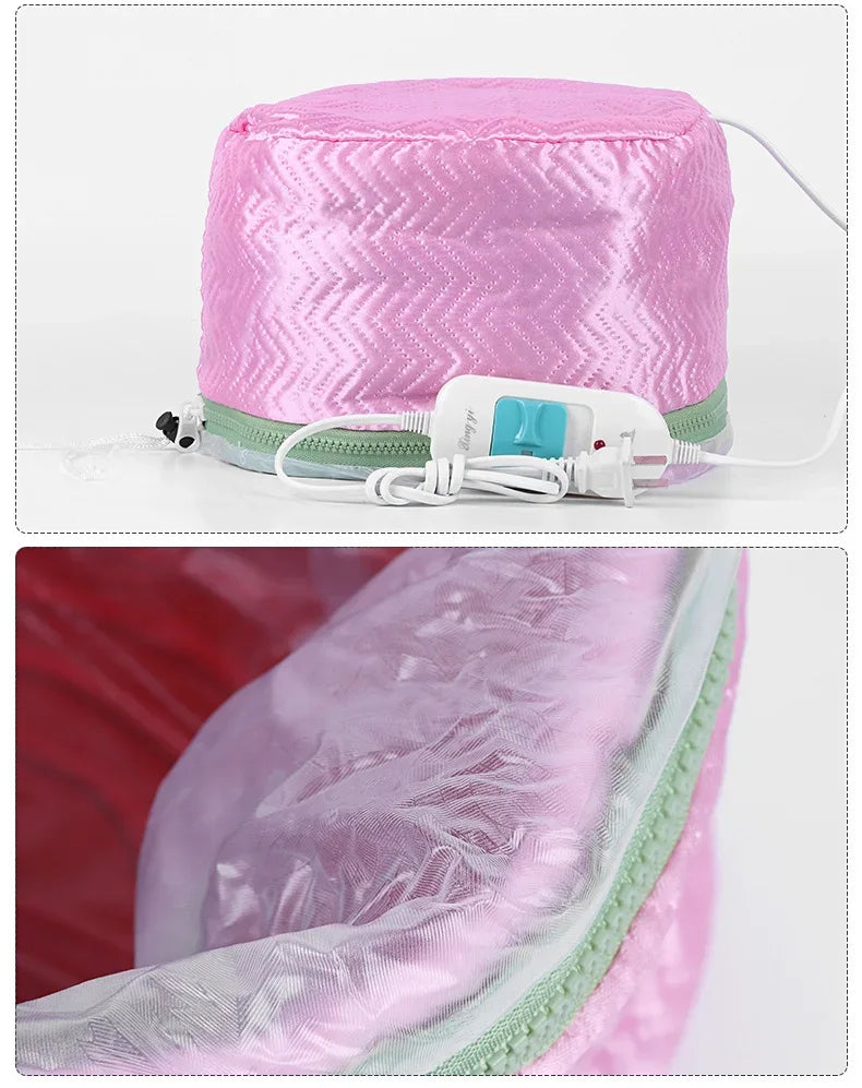 Adjustable PU+PVC Liner Hair Steamer Dryers Cap Electric Hair Heating Thermal Cap Treatment Hat SPA Home Salon Hair Styling Care