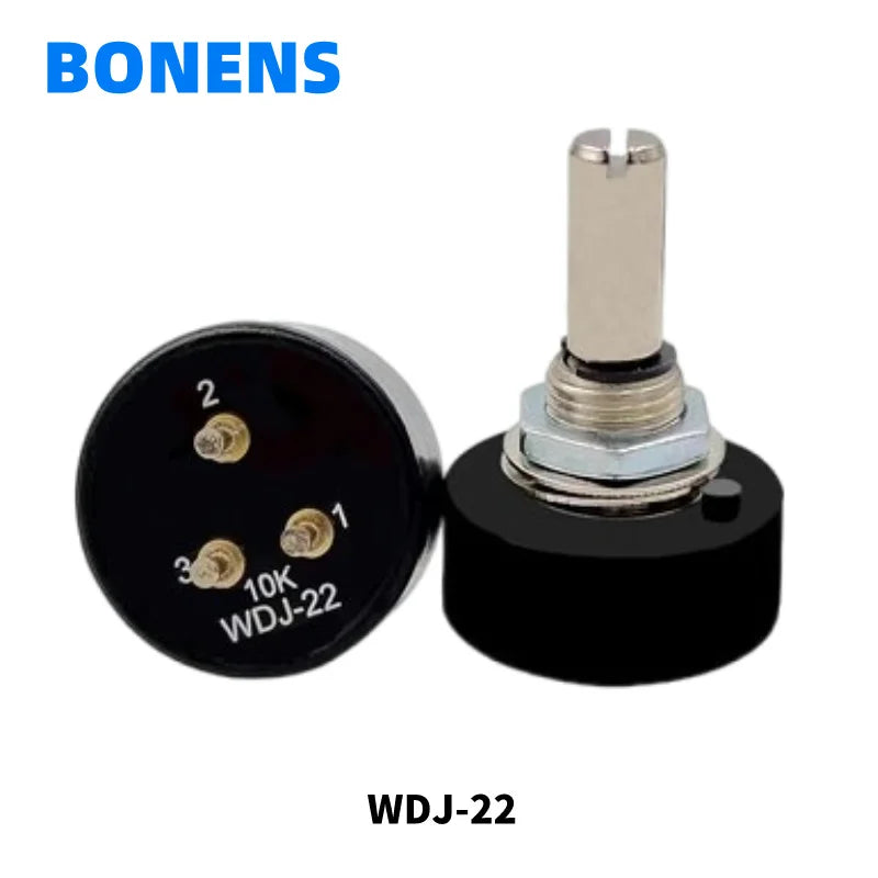 Conductive 1K 10K 100K IP25  waterproof potentiometer WDJ22 360 degree endless precision rotary potentiometer