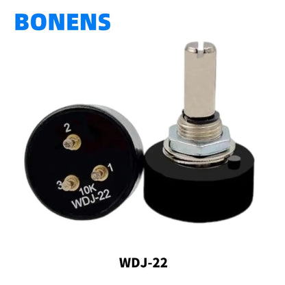 Conductive 1K 10K 100K IP25  waterproof potentiometer WDJ22 360 degree endless precision rotary potentiometer