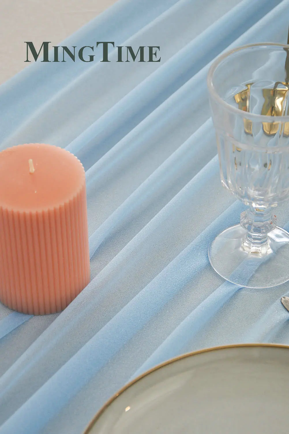 Sheer Chiffon Luxury Solid Colorful Table Runner Blue Rustic Boho Wedding Party Bridal Shower Birthday Home Christmas Decoration
