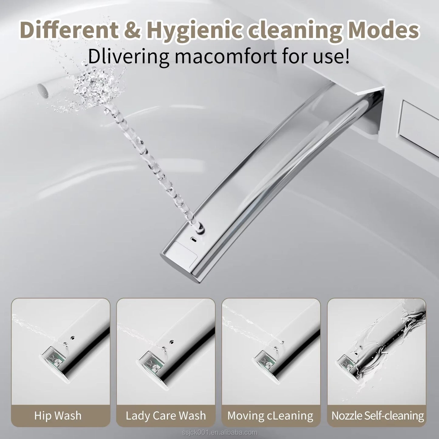 Modern Premium Intelligent Toilet Inventory Surplus Floor Mounted Luxury Electric Bidet Smart Toilet for Rental Property Upgrade