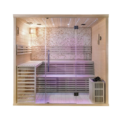 6 Person Portable Cedar Infrared Sauna Cabin Finnish Barrel Steam With Ozone Sauna Function