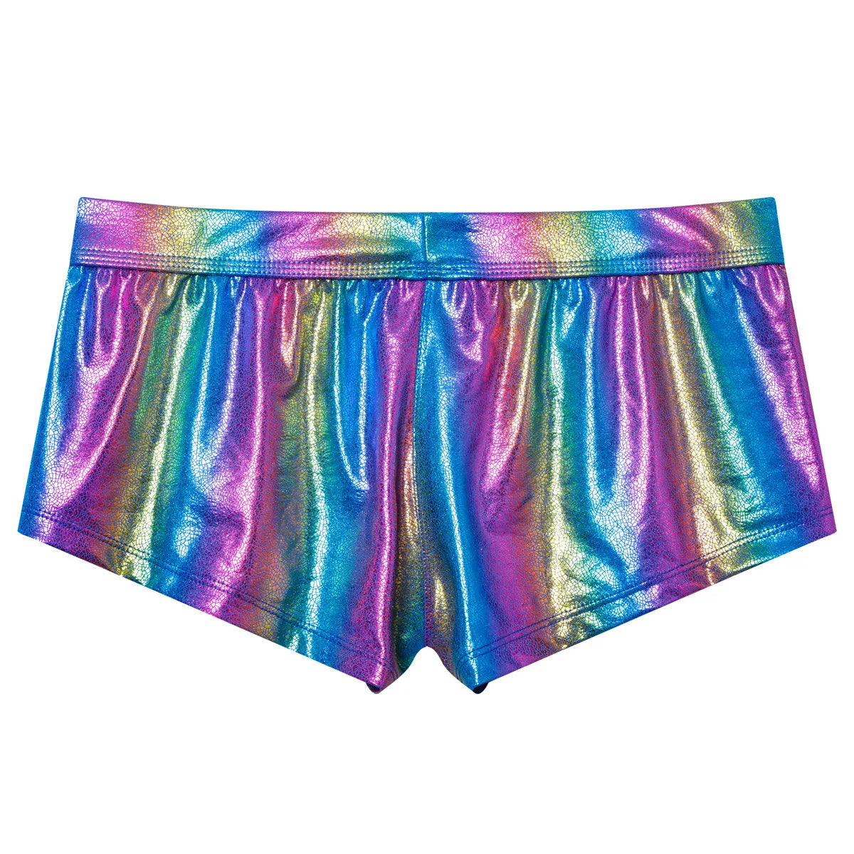 Patent Imitation Leather Shiny Fashion Low-rise Floral Knitted Boxer Briefs Waist Garment Dyed Casual Club Party Men's