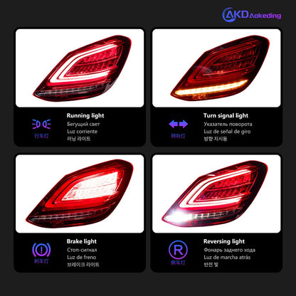 AKD Car Styling Tail Light for Benz W205 2015-2021 C180 C200 C260 Rear Stop Lamp Brake Signal DRL Reverse Automotive Accessories