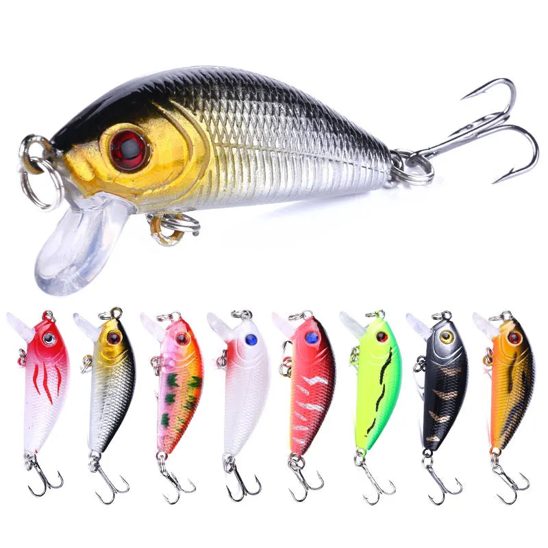 Hengjia 3d Eyes Hard Body 5cm Small Minnow Flying Fishing Lure