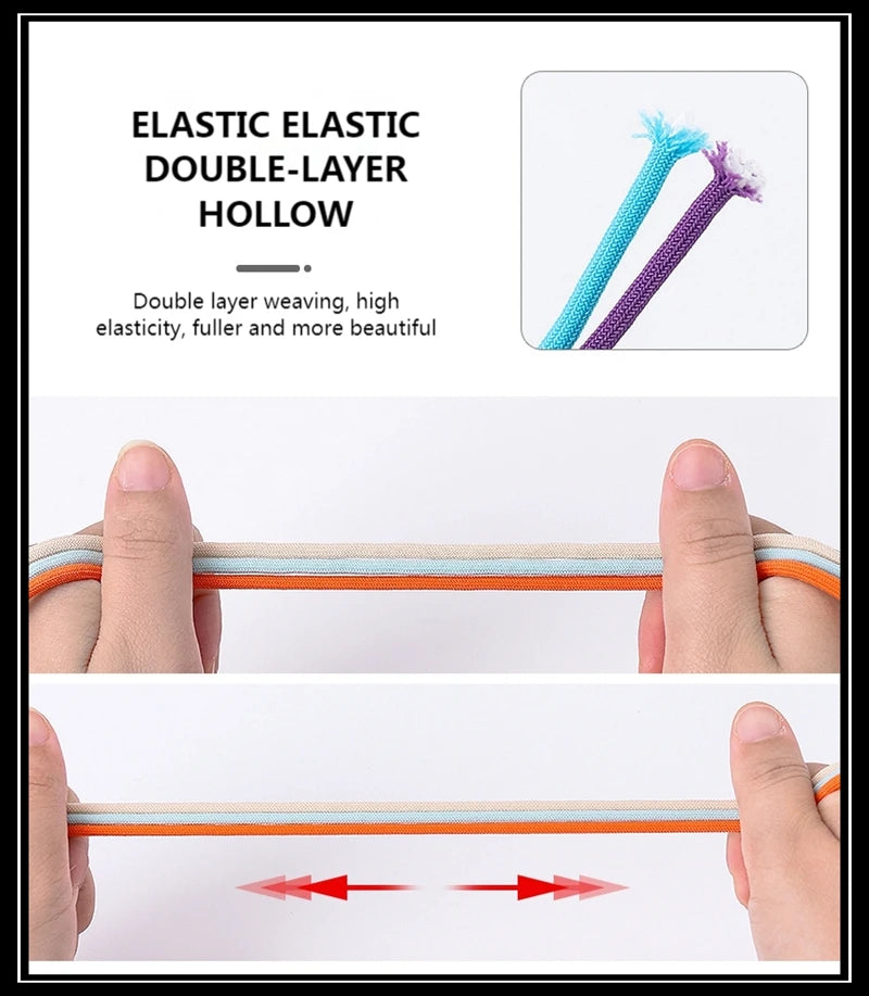 1 Pair Lazy Laces Elastic For Sneakers Snap Lock Shoelaces Without Ties Suitable For Children And Adults Round Shoelace Artifact