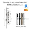 Waterproof Exterior Digital Electronic Ttlock Tuya Smart Locks Fingerprint Aluminum Steel Double Side Sliding Glass Door Lock