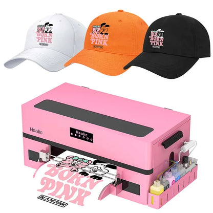 Haolic New Automatic Stainless Steel Heat Press Machine A3 30cm Roll-To-Roll DTF Ink Pink Printer T-Shirts Heat Transfer