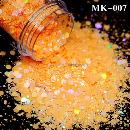 Bulk KG Bag Holographic Macaron Glitters Solvent Resistant Polyester Chunky Glitter for Resin Craft Tumbler Snowglobe