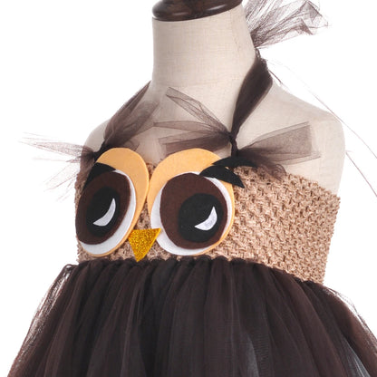 Cute Owl Tutu Dress for Baby Girls Birthday Halloween Costumes Kids Christmas Fancy Outfit Cartoon Animal Child New Year Clothes
