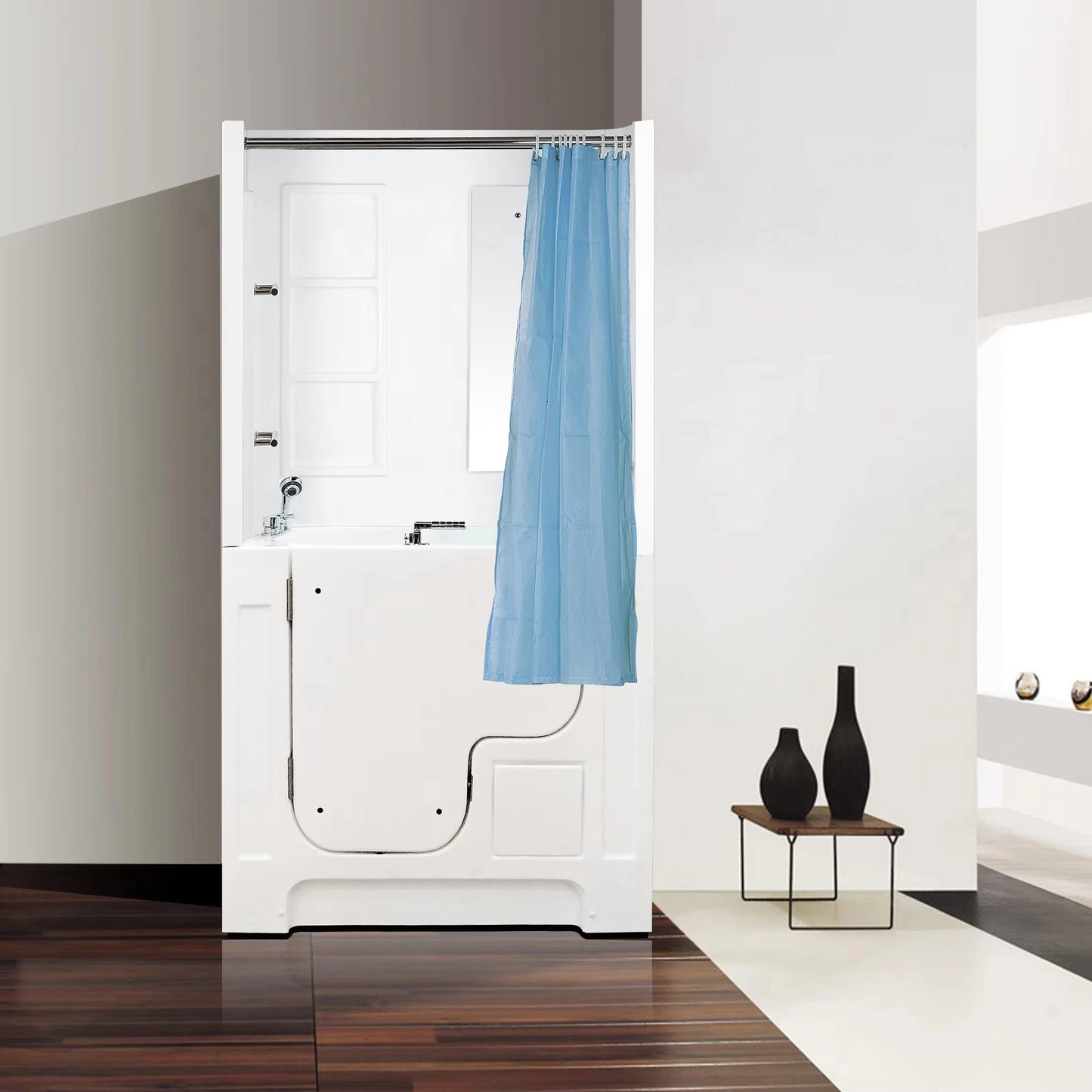 Modern Apron Installation Fiberglass Composites Door-In Walk-In Shower Combo Bathtub for Elderly with Soaking Function
