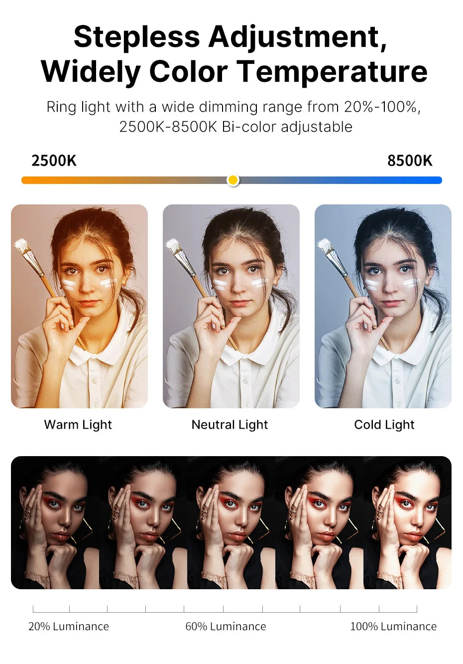 Ulanzi U200 Rechargable Smartphone Video Rig Vertical Shooting LED Ring Light LED Video Light DSLR Smartphone Handle Vlog Grip