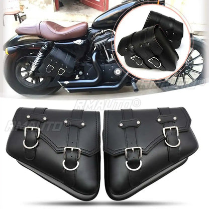 A Pair Universal PU Leather Saddle Bag Motorcycle Luggage Motorcycle Saddlebags Saddlebags Pouch for Harley Waterproof