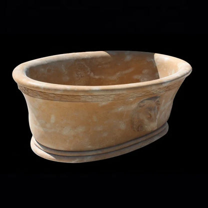 Italy Carrara Hotel Quality Freestanding Marble Bathtub Best Traditional Design for Soaking Cultured Marble Bathtub