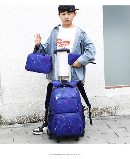 Japanese Korean Student Backpack Large Capacity Multi-Layer Breathable Design Waterproof Stylish Trolley for Stair Climbing