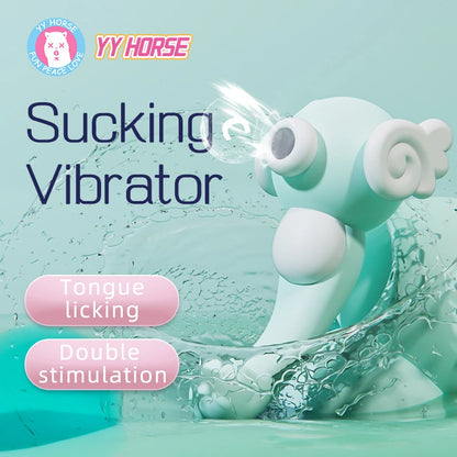 Cute Seahorse Vibrator for Women Clitoral Sucking & Vibration Toy Small Portable Design with Powerful Motor in US Stock