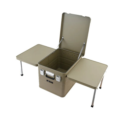 N10 for ROCKBROOK Custom 84L Aluminum Kitchen Storage Container Black Foldable Outdoor Camping Box for Car Travel Nature Hike