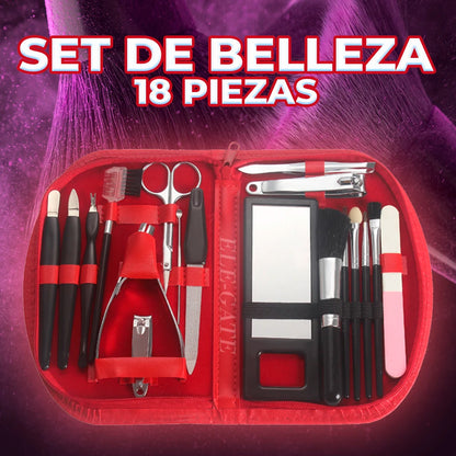 ELEGATE Adults Travel Beauty Case-18-Piece Complete Care Set HOG.192 Model B2505 Travel Size Made in Mexico