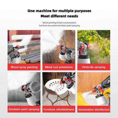 NanWei High Voltage 800W Electric Paint Spray Gun 220v Lithium Nozzle Pneumatic Power Source Battery Operated Paint Equipment