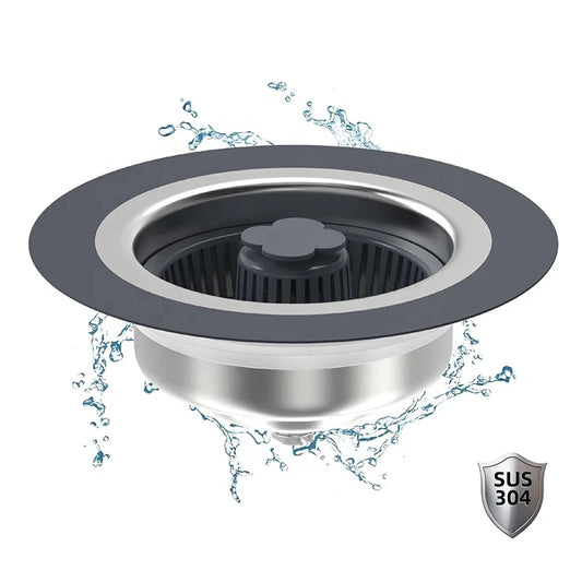 Upgraded 3 in 1 Kitchen Sink Drain Strainer & Stopper Kit, 304 Stainless Steel Pop-up Kitchen Drain with Strainer Basket by PDG ibma